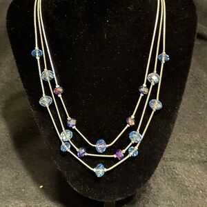 Elegant Blue Beaded Necklace
